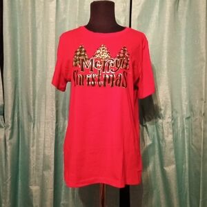 Holiday Time Red Merry Christmas Women's Tee